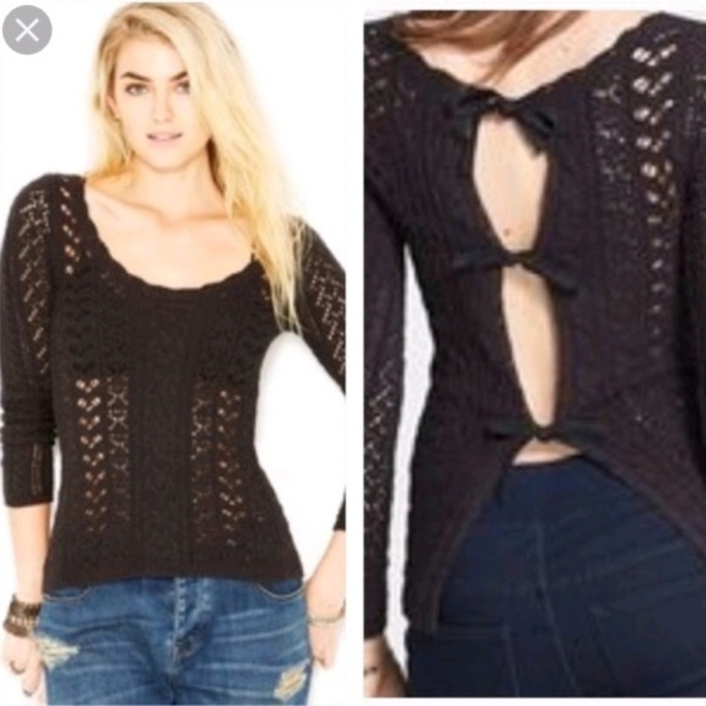 Free People Women's Sweater Tie Back Size M